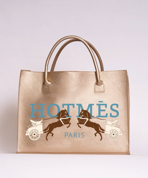 TOTE BAG HOT MES CHAMPAGNE